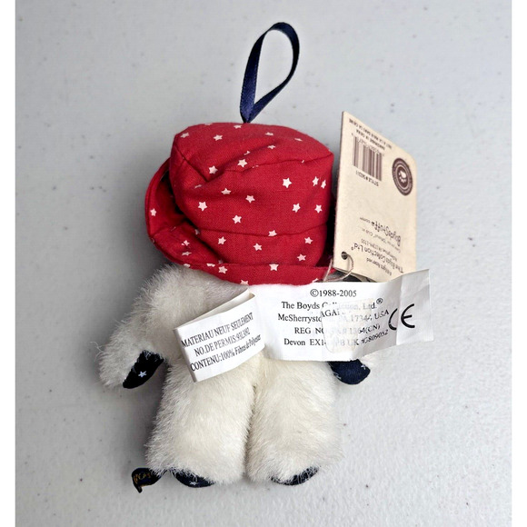 Boyds Bears Mini 4" Jane Plush Stuffed Animal Collectible Ornament Patriotic - Picture 7 of 11